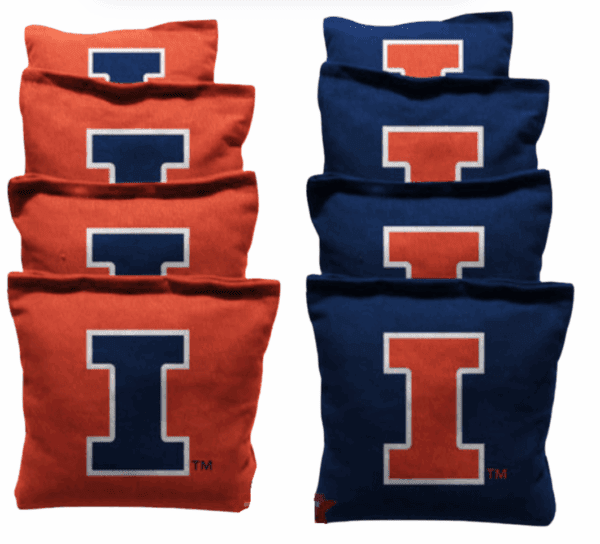 University of Illinois Cornhole bags orange and navy blue