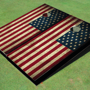 Picture of an American Flag Cornhole Board set