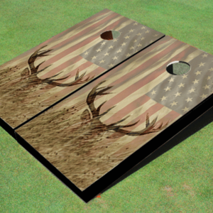 Photo of American Flag with Deer Cornhole set