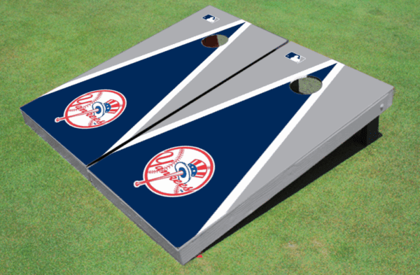 New York Yankees Triangle Cornhole Board Blue