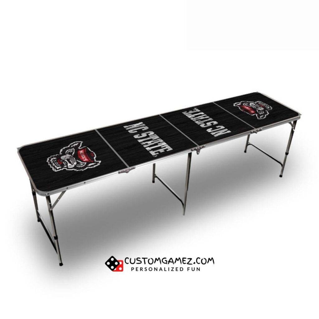 Wolfpack Distance Table NC State University Beer Pong Table (Black) | Custom Wolfpack Tailgate ...