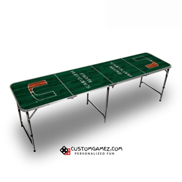 University of Miami Beer Pong Table (Green)